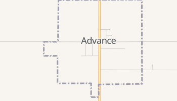 Advance, Indiana map