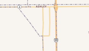 Ashley, Indiana map