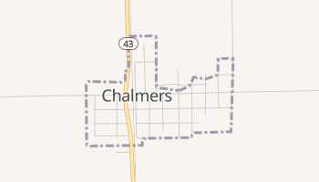 Chalmers, Indiana map