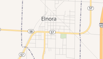 Elnora, Indiana map