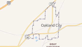 Oakland City, Indiana map