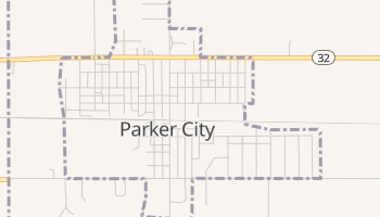 Parker City, Indiana map