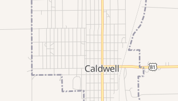 Caldwell, Kansas map