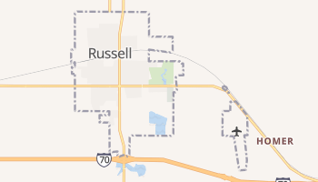 Russell, Kansas map