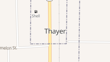 Thayer, Kansas map