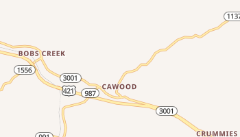 Cawood, Kentucky map