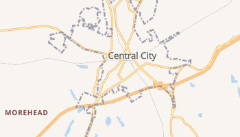 Central City, Kentucky map