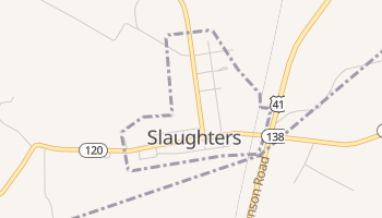 Slaughters, Kentucky map