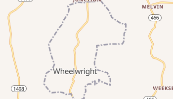 Wheelwright, Kentucky map