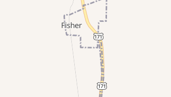Fisher, Louisiana map