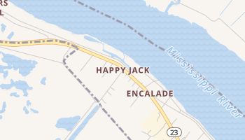 Happy Jack, Louisiana map