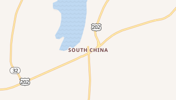South China, Maine map