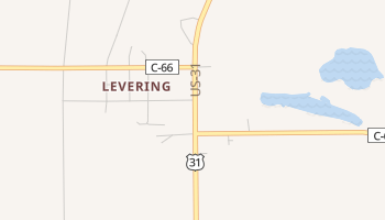 Levering, Michigan map