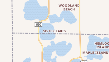 Sister Lakes, Michigan map
