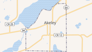 Akeley, Minnesota map