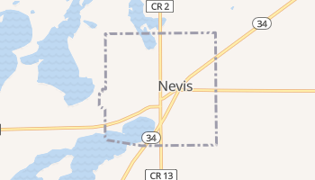 Nevis, Minnesota map