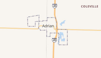 Adrian, Missouri map