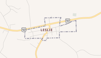 Leslie, Missouri map