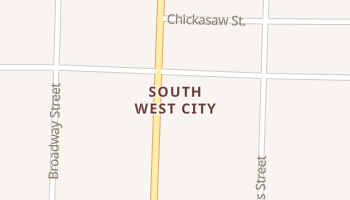 South West City, Missouri map