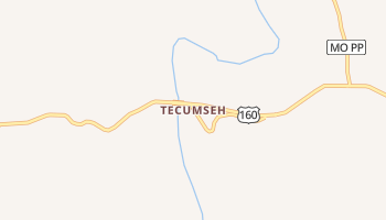 Tecumseh, Missouri map