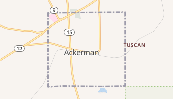 Ackerman, Mississippi map