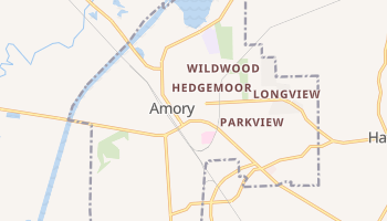Amory, Mississippi map