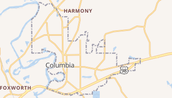 Columbia, Mississippi map