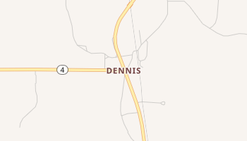 Dennis, Mississippi map