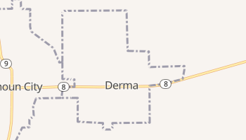 Derma, Mississippi map