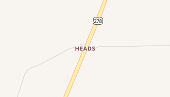 Heads, Mississippi map