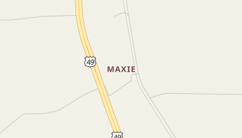 Maxie, Mississippi map