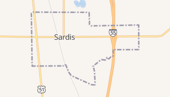 Sardis, Mississippi map