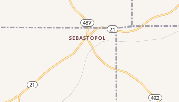 Sebastopol, Mississippi map