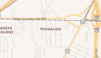 Tougaloo, Mississippi map