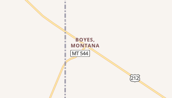 Boyes, Montana map