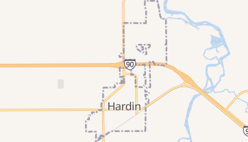 Hardin, Montana map