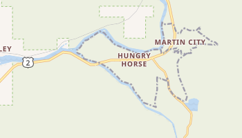 Hungry Horse, Montana map