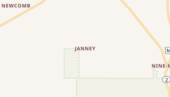 Janney, Montana map