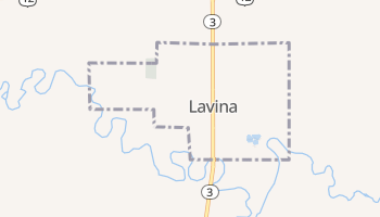 Lavina, Montana map