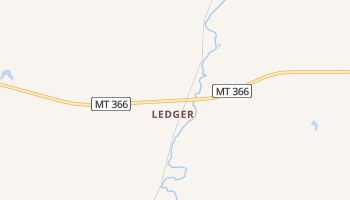 Ledger, Montana map