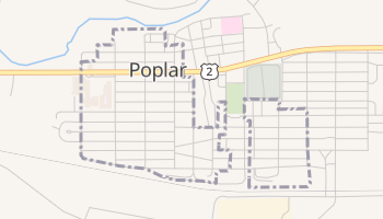 Poplar, Montana map