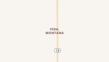 Vida, Montana map