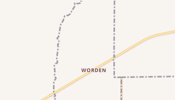Worden, Montana map
