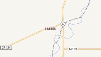 Breien, North Dakota map