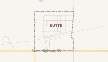 Butte, North Dakota map