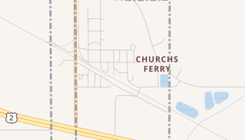 Churchs Ferry, North Dakota map
