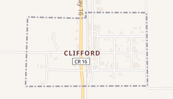 Clifford, North Dakota map