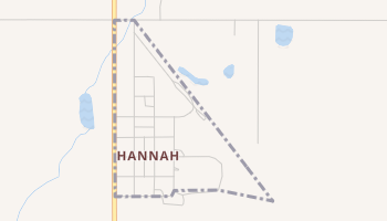 Hannah, North Dakota map