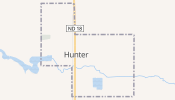 Hunter, North Dakota map