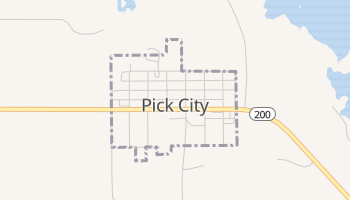 Pick City, North Dakota map